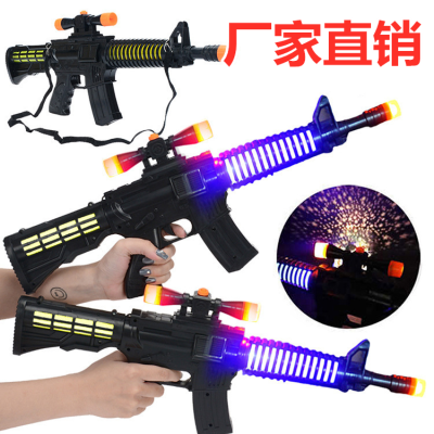 Children's Electric Toy Gun Sound and Light Simulation Boy Pistol Supplies for Night Market Luminous Music Gun Wholesale Stall Hot