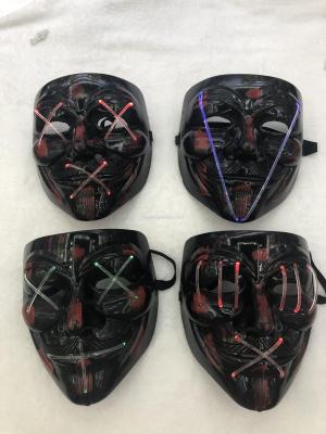 New Arrival Hot Sale Halloween Glowing Horror V for Vendetta Mask V Monster Party Cos Ball Dress up Props