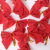 12 / card red flocking powder bows Christmas tree decorated with Christmas bows