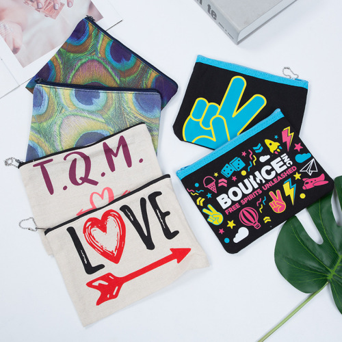 Canvas Bag Zipper Small Bag Cotton Makeup Bag Cotton Bag Storage Small Bag Stall One-Piece Delivery