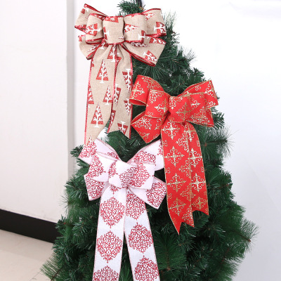 Christmas cotton bow Christmas tree decoration shop window decoration large decorative bow pendant ornaments