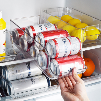 Storage box Kitchen refrigerator pull-out PET can beverage bottle finishing box high transparent storage box