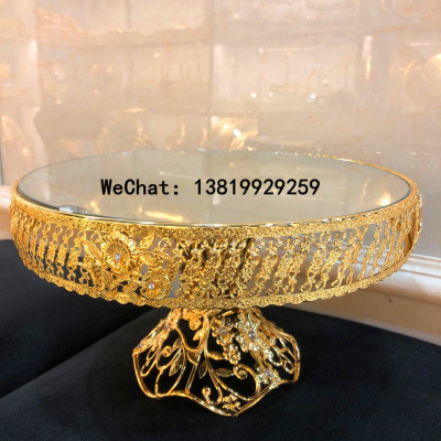 Fruit bowl crystal fruit bowl candy bowl cake bowl Dry fruit bowl Ceramic mirror plate European hollow fruit bowl 6003