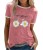 Summer Aliexpress Amazon hot style small Daisy print Mosaic casual short sleeve T-shirt female Spot