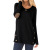 A new round neck and long sleeve button patch Decorated T-shirt for women