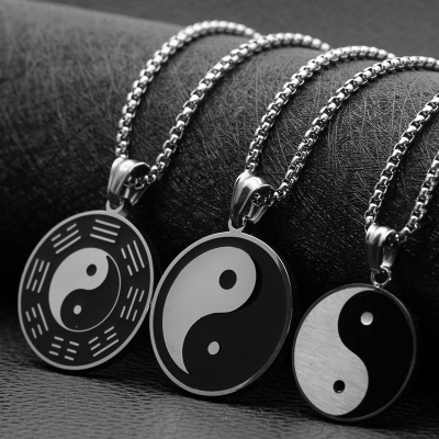 Stainless steel Eight Diagrams Yin Yang necklace pendant wholesale titanium steel necklace male this year of life popular jewelry wholesale