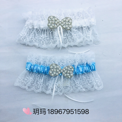 New Garter European and American Bow Blue Leg Wedding wedding wedding Accessories