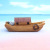 Mediterranean Style Tourist Souvenir Aquarium Decorative Jewelry Small Wooden Boat Shooting Props Resin Small Wooden Boat