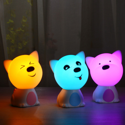 Colorful LED Racket Silicone Night Lamp Creative USB Rechargeable Dog Sleeping Night Light Factory Direct Sales Customizable