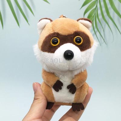 Big Eye Raccoon Stuffed Toy Pendant Keychain Schoolbag Pendant Clothing Accessories Claw Machine Doll Gift Wholesale