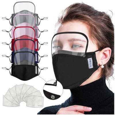 Removable Eye Mask with Lens PM2.5 Meltblown Cloth Filter Dust-Proof Anti-Haze Washable with Breathing Valve