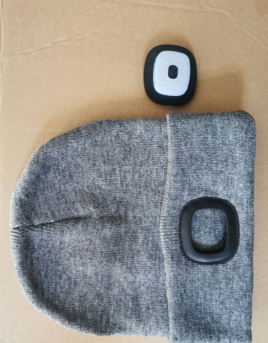 functional winter hat korean style double layer warm knitted hat led light decorative hat