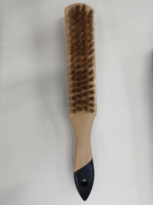 Natural Handle Two-Sided Brush, Black Tail Wooden Handle, Black Bristle, White Bristle Two-Sided Brush