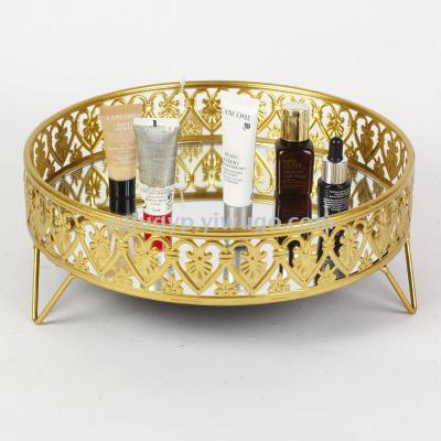 Heart-shaped tray furnishing iron arts household commodities creative cake tray jewelry cosmetics storage