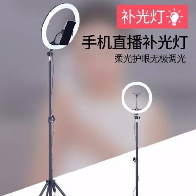 Live Streaming Fill Light Internet Hot Anchor Mobile Phone Selfie Beauty Lamp Led Three-Color Dimming Photography Fill Light