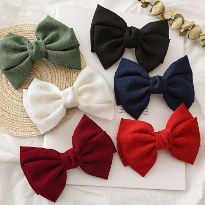 Japanese and Korean version of the new bowknot hairpin girl joker cloth spring clip hair accessories