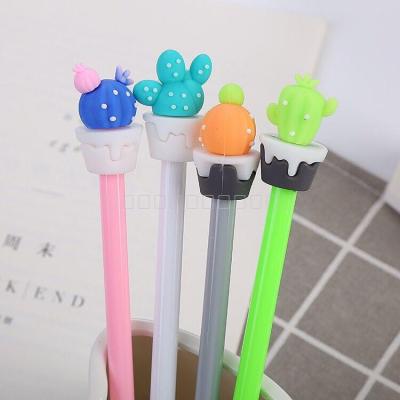 Korean Style Student Gel Pen Creative Cactus Ball Pen Cute Cartoon Learning Stationery Office Supplies Signature Pen