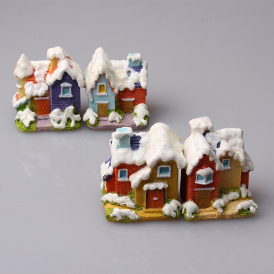 Factory Direct Sales European Style Villa Snowflake Christmas House Micro Landscape DIY Decoration Mental Sand Table Game Accessories