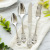 Pure 304 Embossed Pattern Palace Stainless Steel Gold-Plated Western Food Knife and Fork for Advanced Banquet