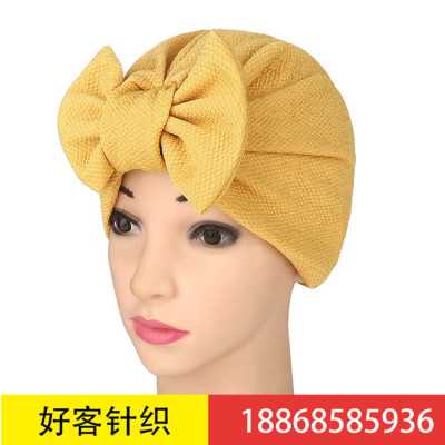 European and American foreign trade India head cap bowknot head cap pineapple flower Muslim solid color hat
