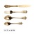 Pure 304 Embossed Pattern Palace Stainless Steel Gold-Plated Western Food Knife and Fork for Advanced Banquet