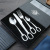 Creative 304 Stainless Steel Tableware Set Ring Handle Spoon Fork Western Food Steak Knife Dessert Spoon Gift Box