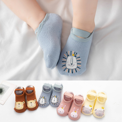 Children's floor socks summer thin cotton anti - slip bottom anti - drop with cartoon baby socks room early education baby socks