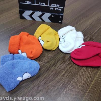 The baby thickens the warmth to prevent the cold children autumn winter pure cotton baby floor to occupy the home lovely mid-tube socks snow socks