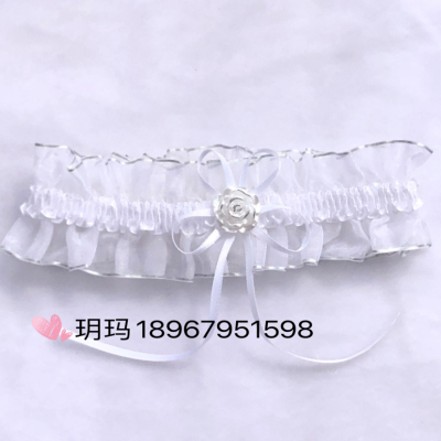 American and American handmade hot style lace bow wedding garter wedding garter leg ring wedding dress leg belt bride decoration