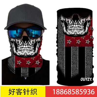 New hot style skull digital print outdoor mask sport insect repellent sunshade beanie magic headscarf