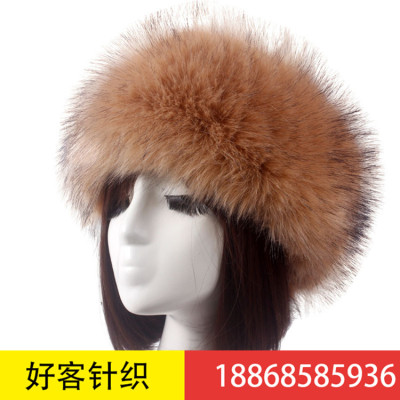 Autumn and winter imitation fur thick hat no empty top hat warm hood hood cover fashion Fox fur wool beanie hats