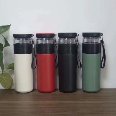 The new tea separation stainless steel cup is vacuum insulated and sprayed with plastic