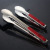 Stainless Steel Tableware Kitchenware Red Handle Food Clip Bread Clip BBQ Clamp Plastic Handle Lotus Clip Factory Direct Sales