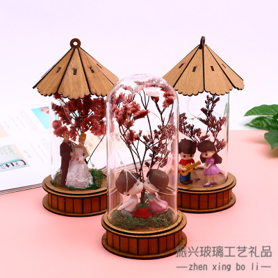 Creative Tanabata couple glass cover decoration home living room, indoor TV cabinet, clothing store decoration