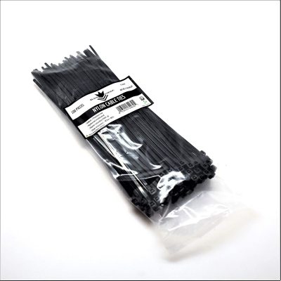 Nylon Zipper tie 10.16 cm 20.32 cm 30.48 cm 40.64 cm black 8 inches