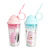 Abarbapapa Internet Celebrity Plastic Water Cup Double-Layer Straw Cup Portable Cup Female Gift Customized Cute Children's Cup