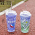 A Creative fashion straw ice cup double layer refrigeration summer cold drink cup simple outdoor plastic gift cup wholesale