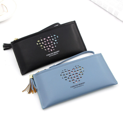 New Fashion Simple Women's Zip Wallet Women's Clutch Long Thin Large Capacity Multiple Card Slots Student Wallet