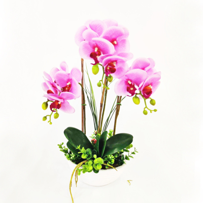 Phalaenopsis Artificial Flower Living Room Decoration Flowers TV Cabinet Artificial Flower Indoor Plastic Flower Dining Table Floriculture Potted Decoration