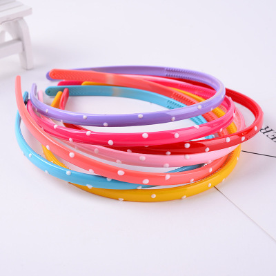 Hot Korean version of 8MM round dot candy color hair hoop simple fashion plastic thin head hoop female manufacturers wholesale