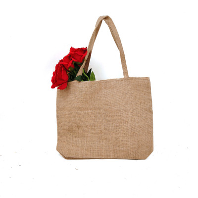 [Jute handbag] Environmental protection natural linen handbag enterprise gift advertising jute bag can be customized