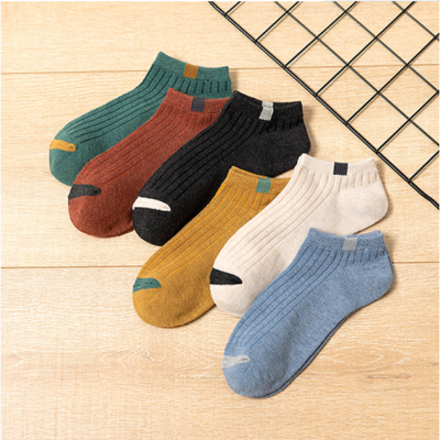 Men's 100% cotton short style socks Men's socks suction sweat socks ship socks 5 pairs short style men