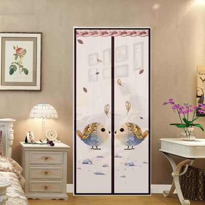 Mosquito proof door curtain in summer self-suction magnetic 7 buttons 6 partition sand curtain high-grade fly proof mosquito proof ventilation window household
