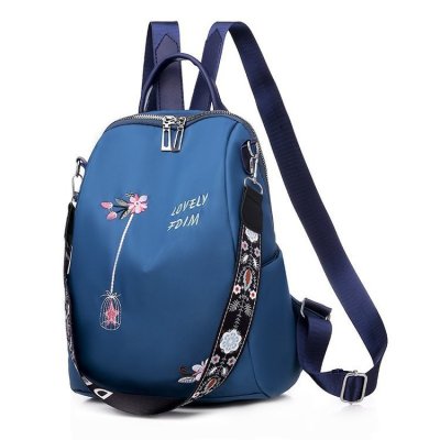 Foreign trade for leisure backpacks women's bags fashionable contrast color embroidered line women's bags versatile travel bags to sample custom