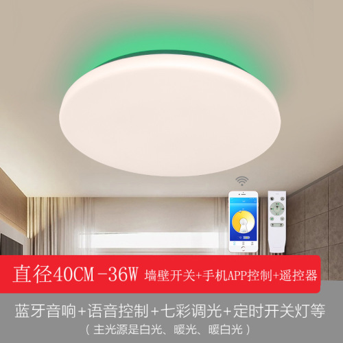 Smart Ceiling Lamp Modern Minimalist Bluetooth Music Ceiling Lamp Alice round Bedroom Ceiling Lamp