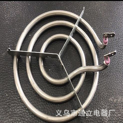 110V 220V 1000W silver-white three-ring electric heating tube with curved foot and straight foot with frame is exported to South American electric furnace