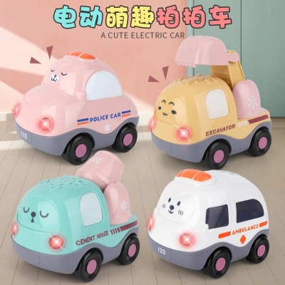 Cartoon Car Children Voice Control Racket Police Car 2-3-6 Years Old Baby Toy Car Electric Toy Car Gift