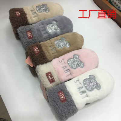 Factory sales of new women's gloves with fleece and thick winter warmth