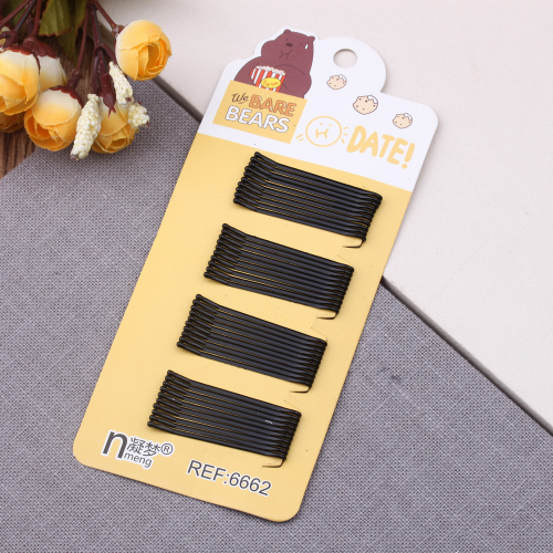 2 Yuan Store Ornament Cartoon Hair Clip Bar Shaped Clip Black Paint-Free Basic Hair Clip Girl Fringe Clip Side Clip