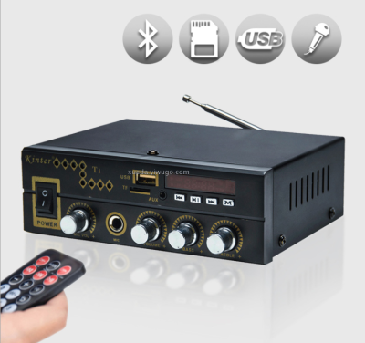 Kinter T1 AC90-220V/DC12V Bluetooth home amplifier with radio receiver